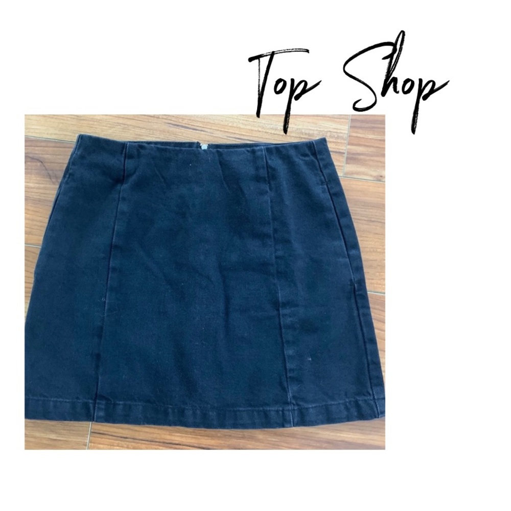 Topshop Black Denim Mini Skirt size 6